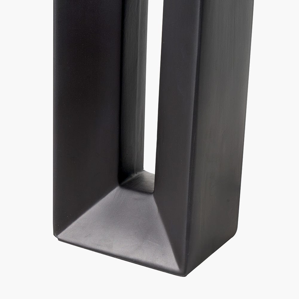 Block Black Ceramic Tall Table Lamp.
