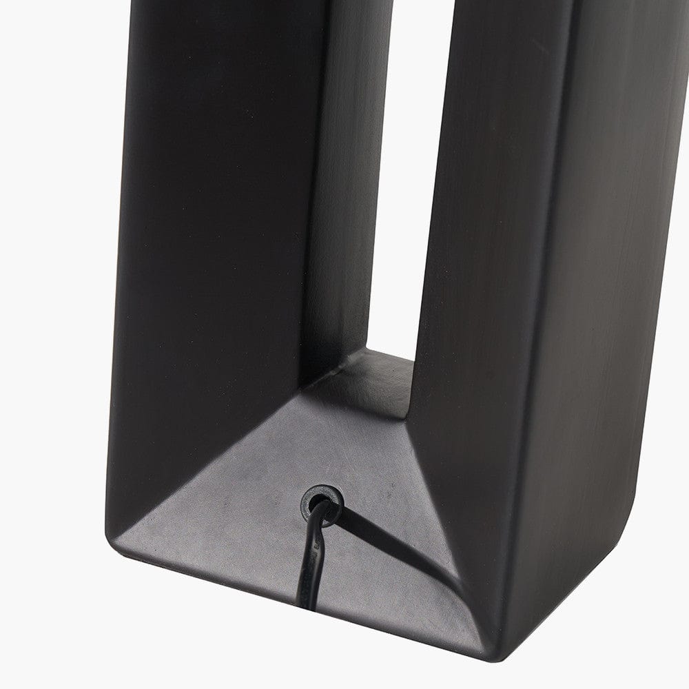Block Black Ceramic Tall Table Lamp.