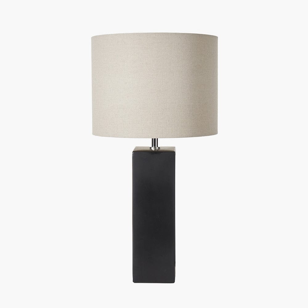 Block Black Ceramic Tall Table Lamp.