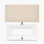 Block White Ceramic Rectangular Table Lamp.