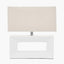 Block White Ceramic Rectangular Table Lamp.