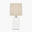 Block White Ceramic Rectangular Table Lamp.