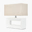 Block White Ceramic Rectangular Table Lamp.
