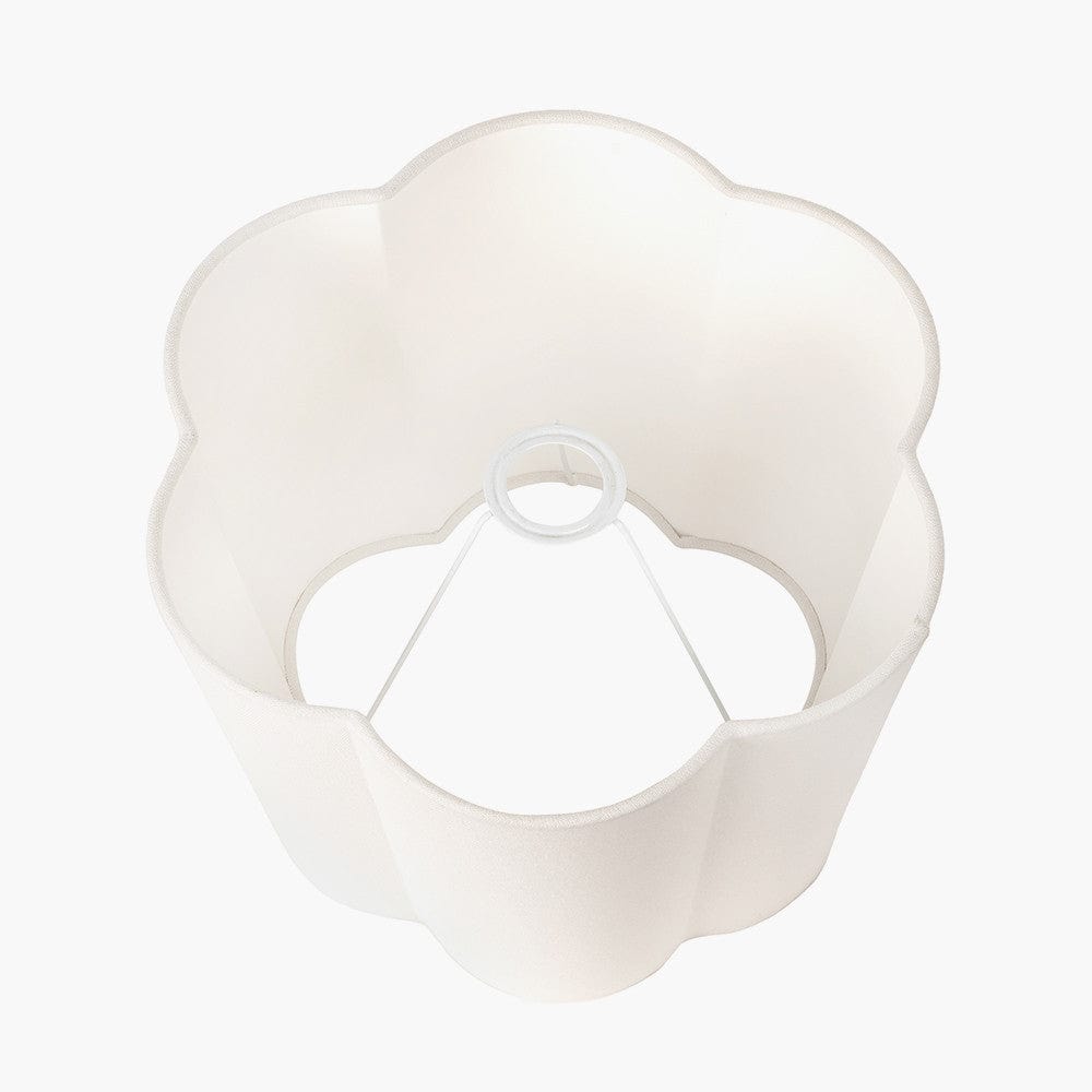 Bloom 35cm White Handloom Scalloped Cylinder Lampshade.