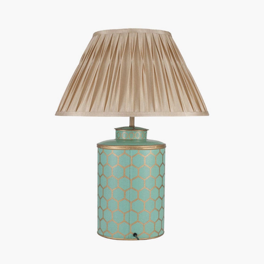 Pacific Lifestyle Lighting Blue Honeycomb Hand Painted Metal Table Lamp - Base Only House of Isabella UK