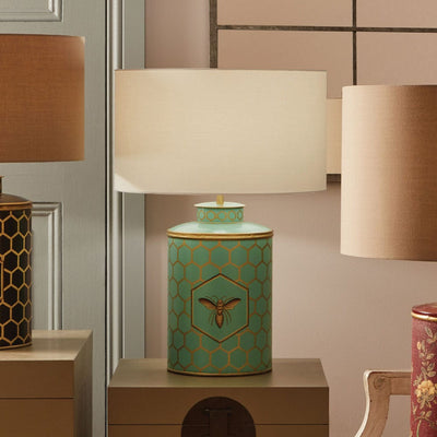 Pacific Lifestyle Lighting Blue Honeycomb Hand Painted Metal Table Lamp - Base Only House of Isabella UK