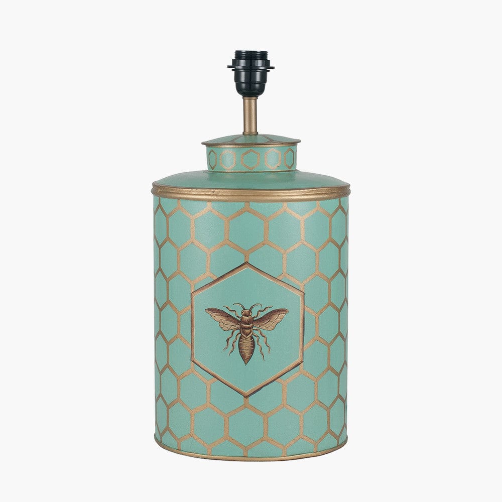 Pacific Lifestyle Lighting Blue Honeycomb Hand Painted Metal Table Lamp - Base Only House of Isabella UK