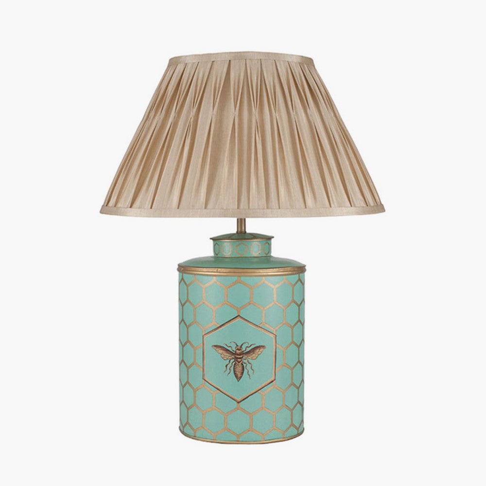 Blue Honeycomb Hand Painted Metal Table Lamp - Base Only.