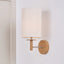 Pacific Lifestyle Lighting Bonham Natural Wood Veneer and Silver Metal Wall Light House of Isabella UK