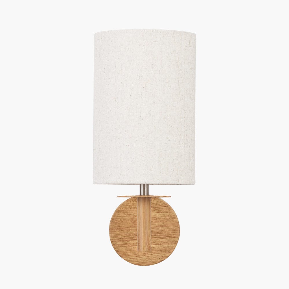 Pacific Lifestyle Lighting Bonham Natural Wood Veneer and Silver Metal Wall Light House of Isabella UK