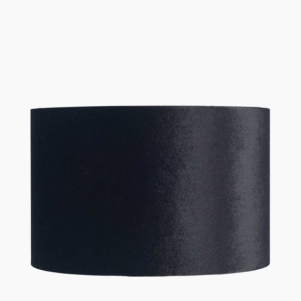 Pacific Lifestyle Lighting Bow 25cm Black Velvet Cylinder Shade House of Isabella UK