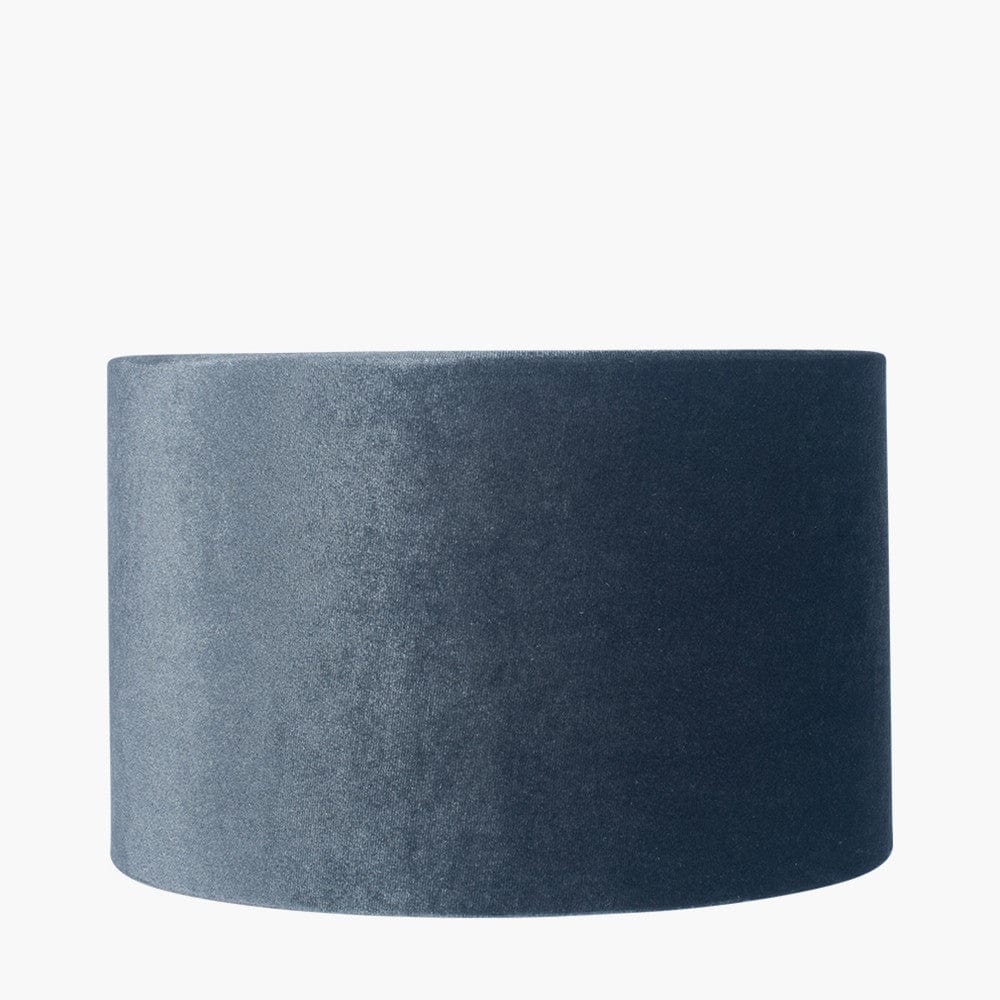 Pacific Lifestyle Lighting Bow 25cm Slate Velvet Cylinder Shade House of Isabella UK