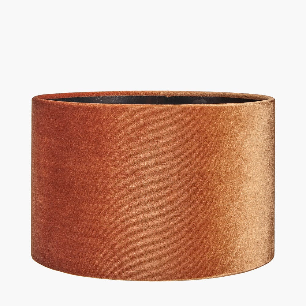 Bow 25cm Tobacco Velvet Cylinder Shade.