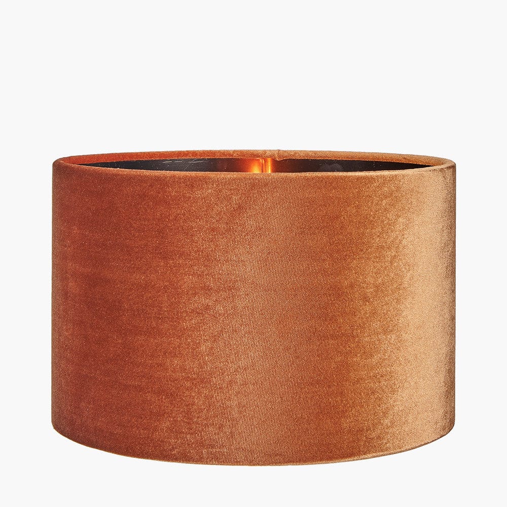 Bow 25cm Tobacco Velvet Cylinder Shade.