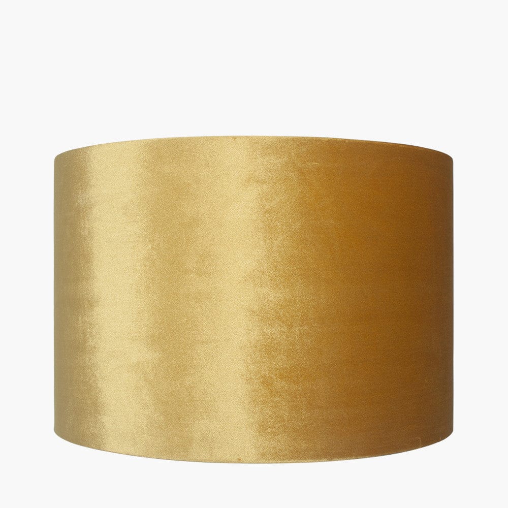 Pacific Lifestyle Lighting Bow 30cm Mustard Velvet Cylinder Shade House of Isabella UK