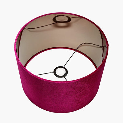 Pacific Lifestyle Lighting Bow 30cm Raspberry Velvet Cylinder Shade House of Isabella UK