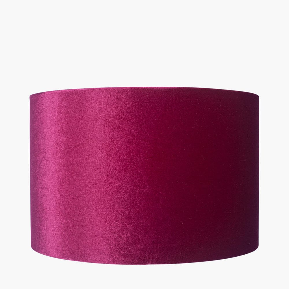 Pacific Lifestyle Lighting Bow 30cm Raspberry Velvet Cylinder Shade House of Isabella UK