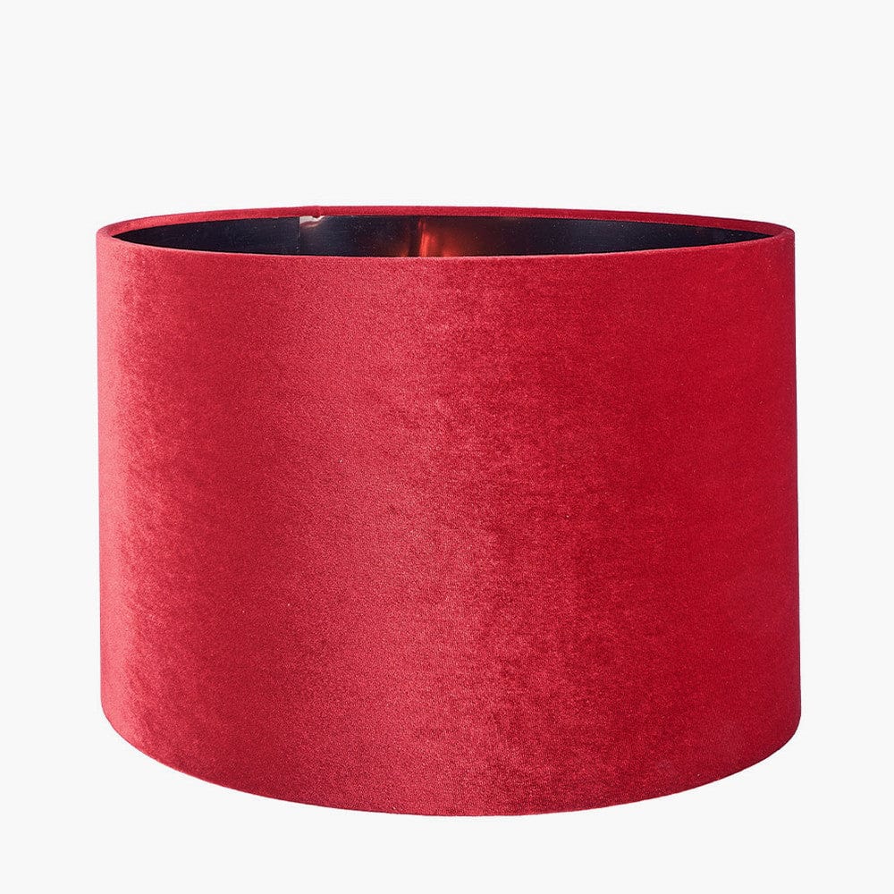 Bow 30cm Red Velvet Cylinder Shade.