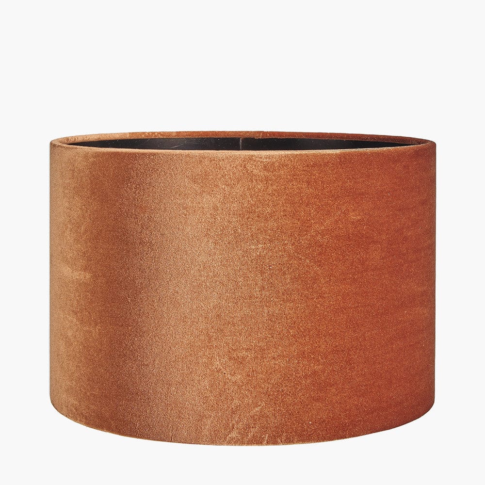 Bow 30cm Tobacco Velvet Cylinder Shade.