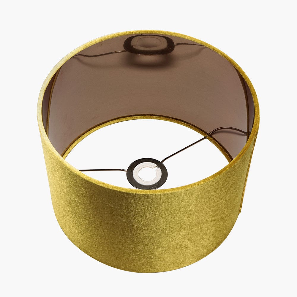 Bow 35cm Mustard Velvet Cylinder Shade.