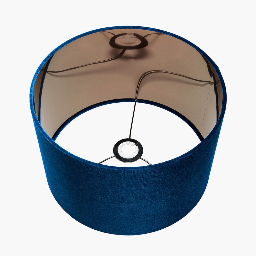 Bow 35cm Sapphire Velvet Cylinder Shade.