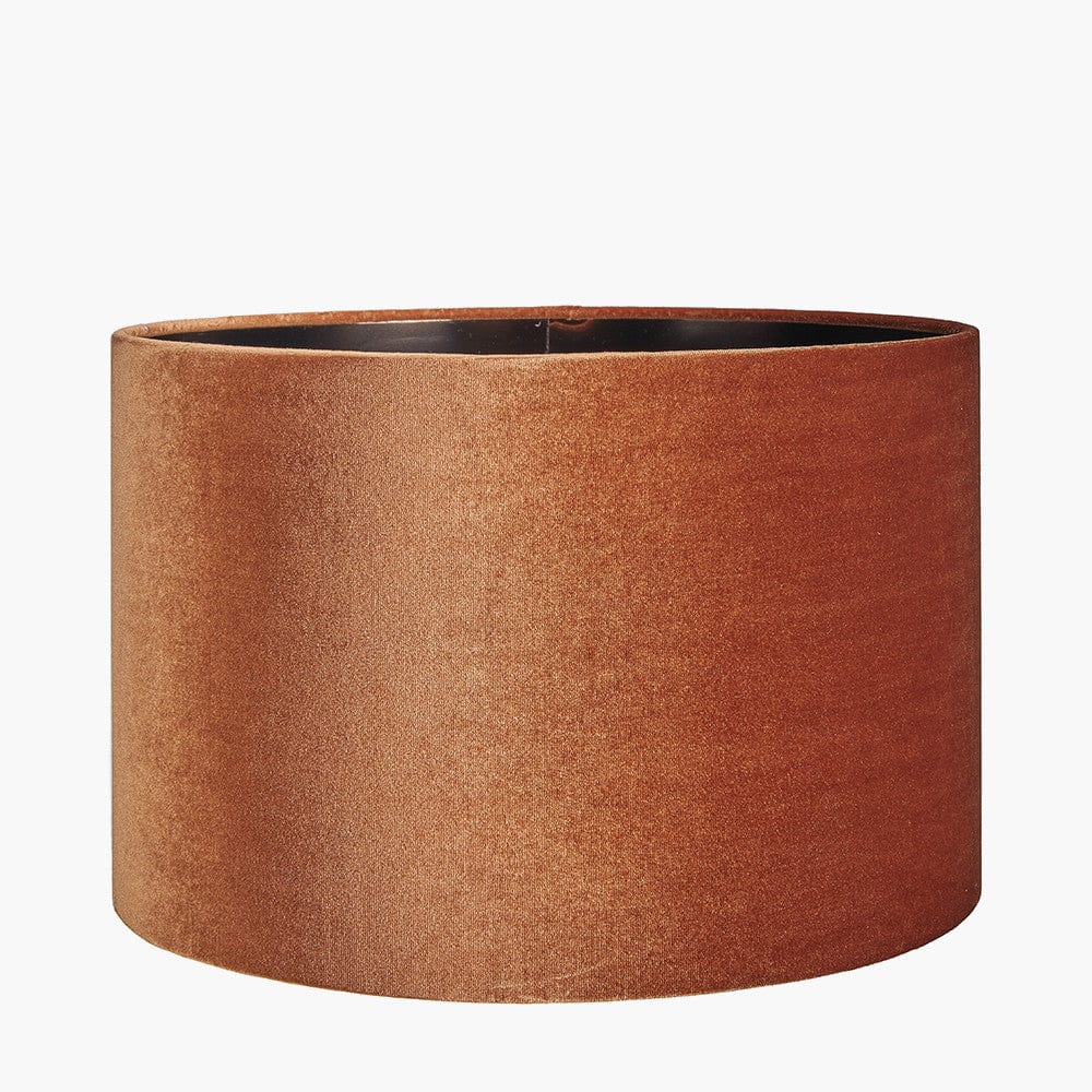 Bow 35cm Tobacco Velvet Cylinder Shade.