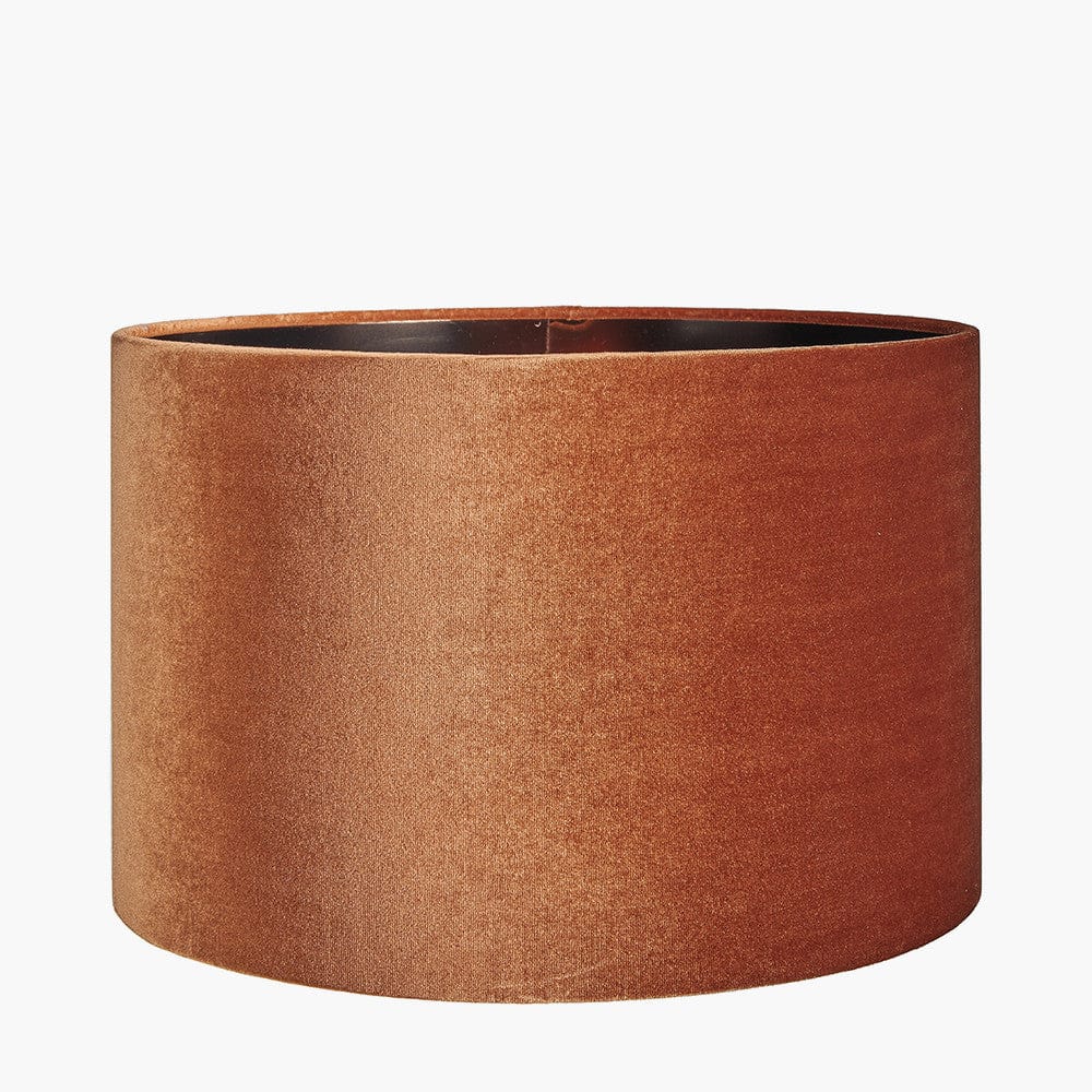 Bow 35cm Tobacco Velvet Cylinder Shade.