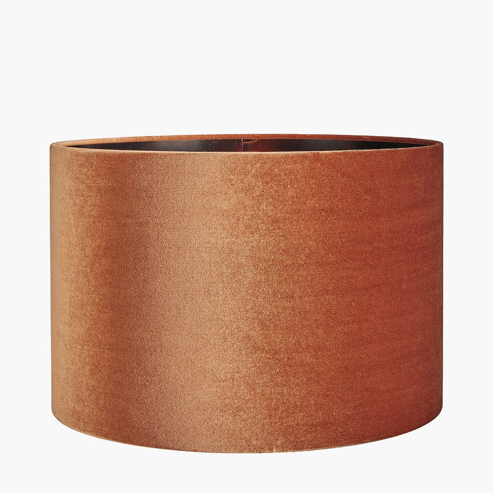 Bow 40cm Tobacco Velvet Cylinder Shade.