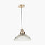 Pacific Lifestyle Lighting Bowery Large Ribbed Glass with Antique Brass Fitting Elec Pendant House of Isabella UK