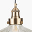 Pacific Lifestyle Lighting Bowery Large Ribbed Glass with Antique Brass Fitting Elec Pendant House of Isabella UK