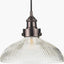 Pacific Lifestyle Lighting Bowery Large Ribbed Glass with Antique Bronze Fitting Elec Pendant House of Isabella UK