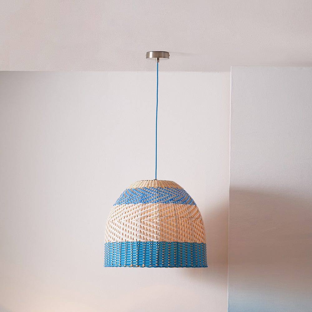 Brera Rattan Ceiling Pendant Cobalt.