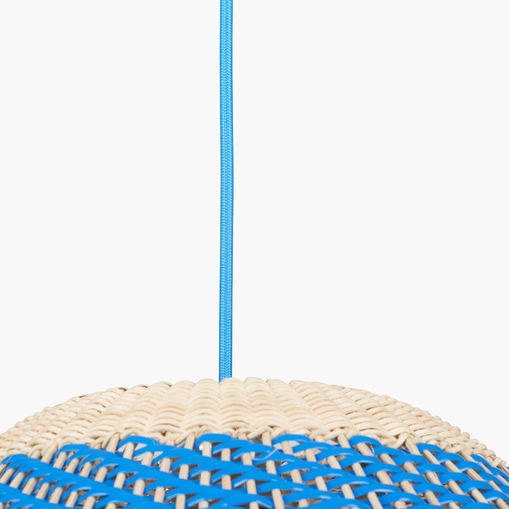 Brera Rattan Ceiling Pendant Cobalt.