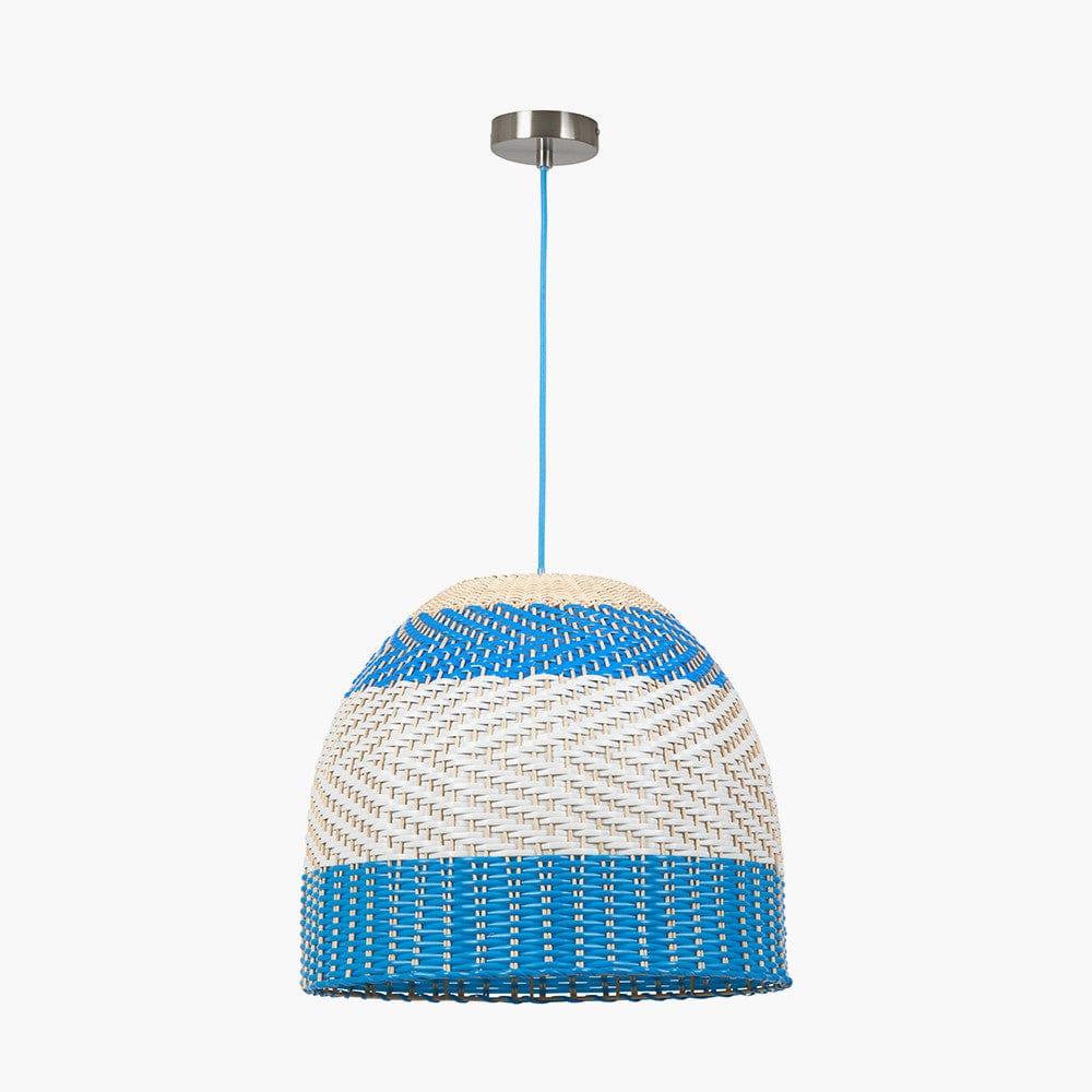 Brera Rattan Ceiling Pendant Cobalt.