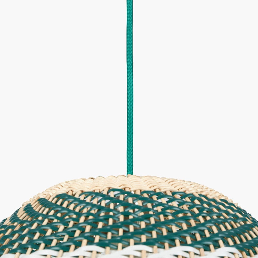 Brera Rattan Ceiling Pendant Emerald.