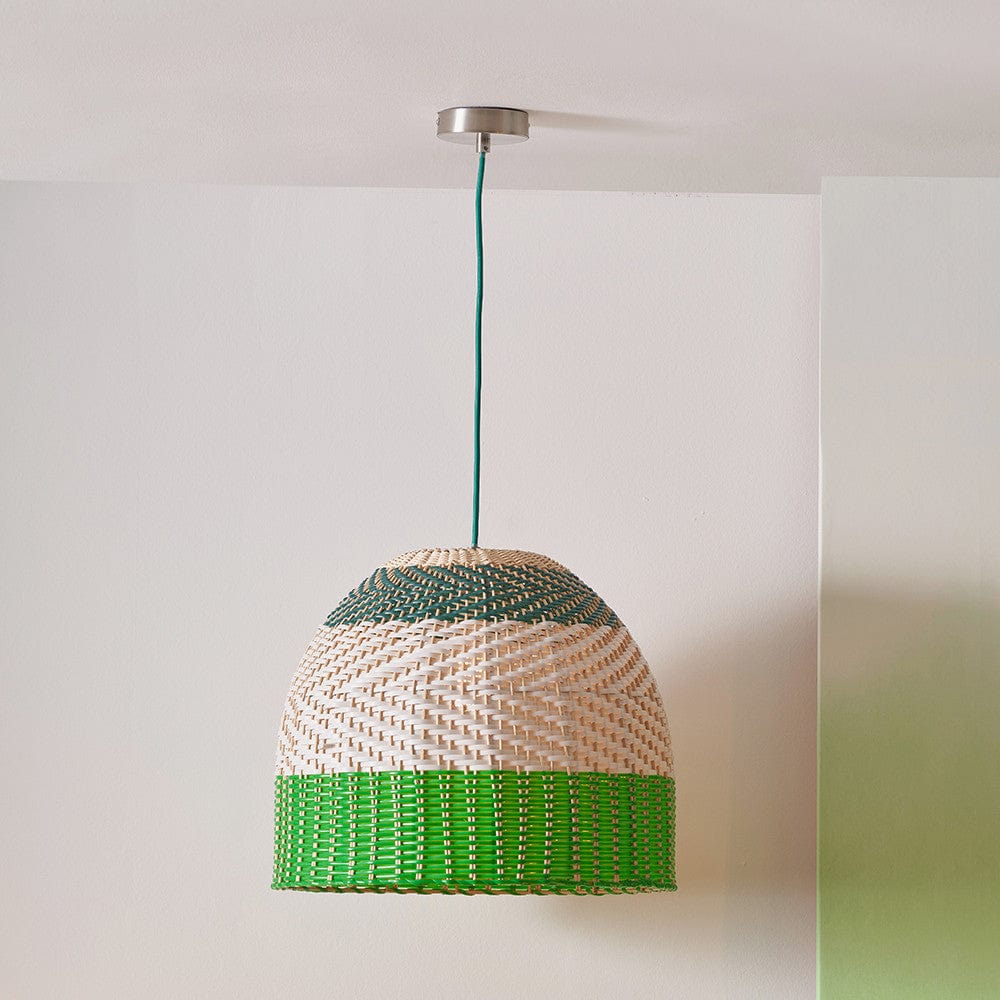 Brera Rattan Ceiling Pendant Emerald.