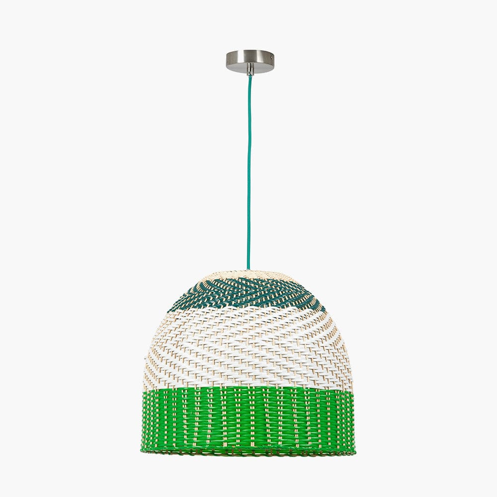 Brera Rattan Ceiling Pendant Emerald.