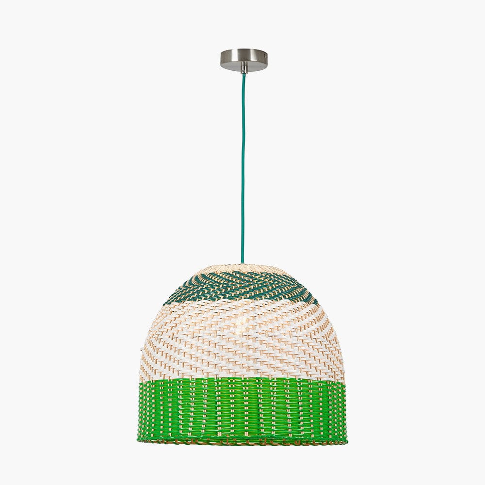 Brera Rattan Ceiling Pendant Emerald.