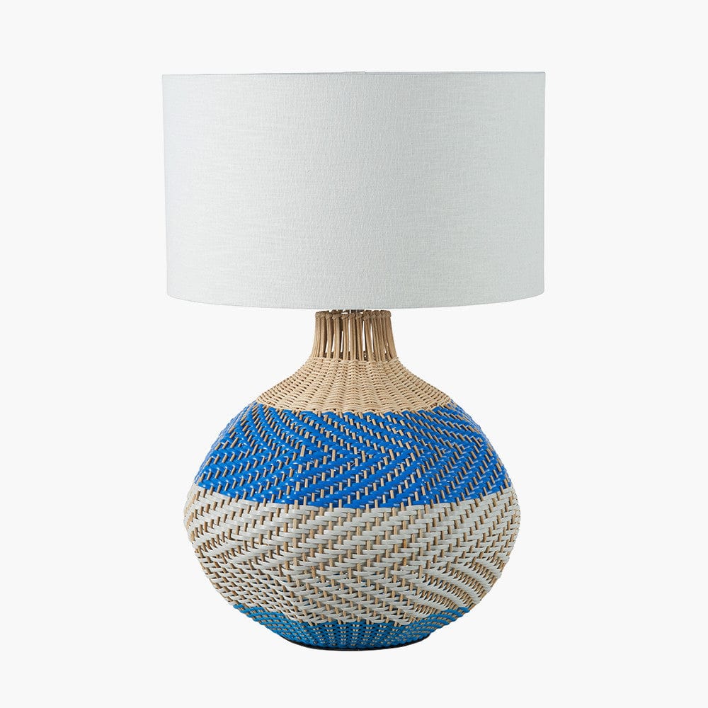 Brera Rattan Large Table Lamp Cobalt.