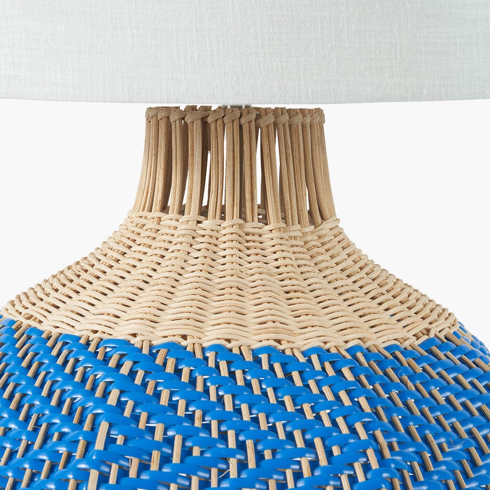 Brera Rattan Large Table Lamp Cobalt.
