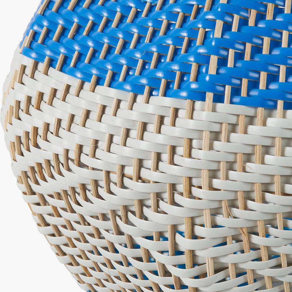 Brera Rattan Large Table Lamp Cobalt.