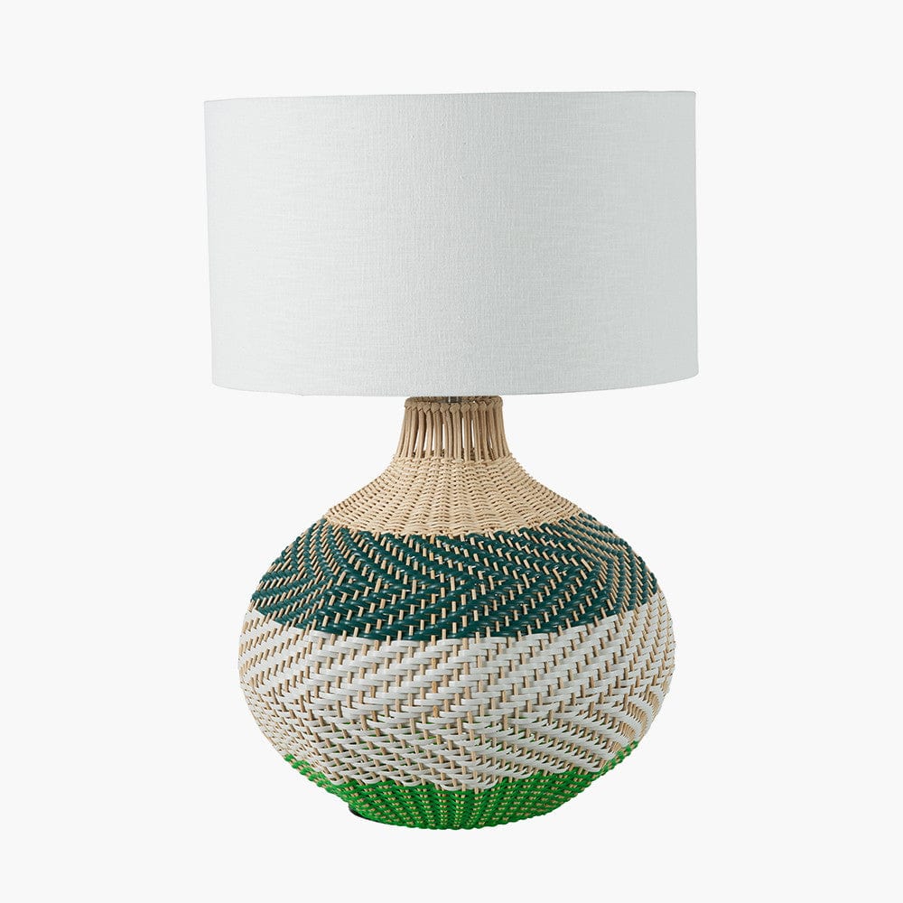 Brera Rattan Large Table Lamp Emerald.