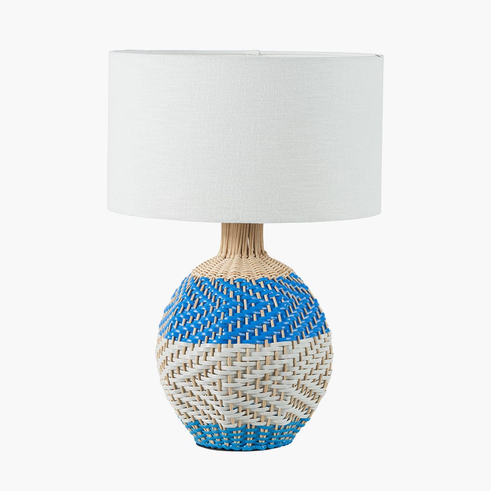 Pacific Lifestyle Lighting Brera Rattan Small Table Lamp Cobalt House of Isabella UK
