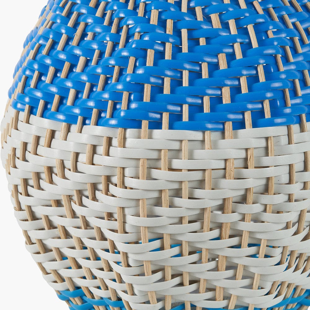 Pacific Lifestyle Lighting Brera Rattan Small Table Lamp Cobalt House of Isabella UK