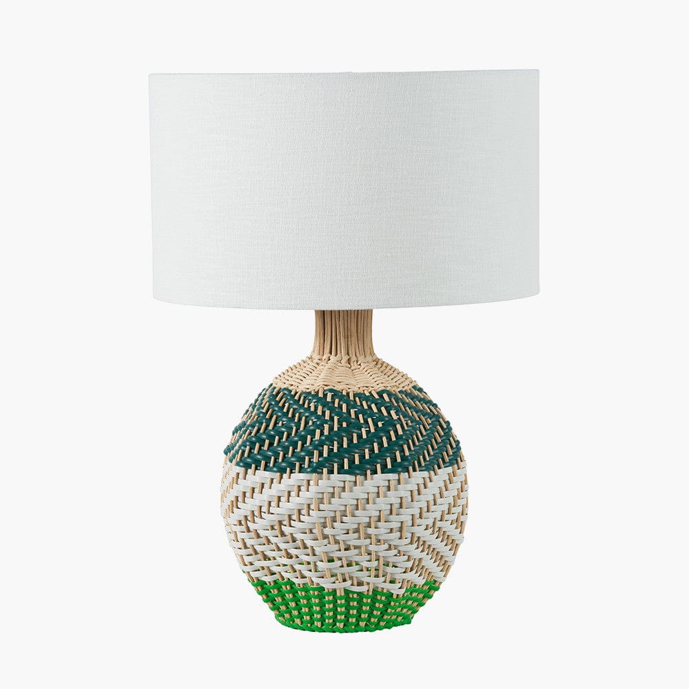 Brera Rattan Small Table Lamp Emerald.