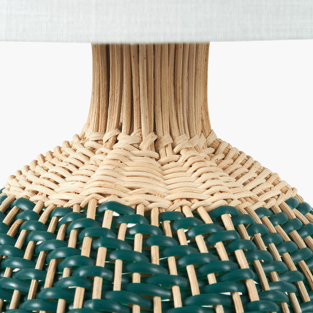 Brera Rattan Small Table Lamp Emerald.