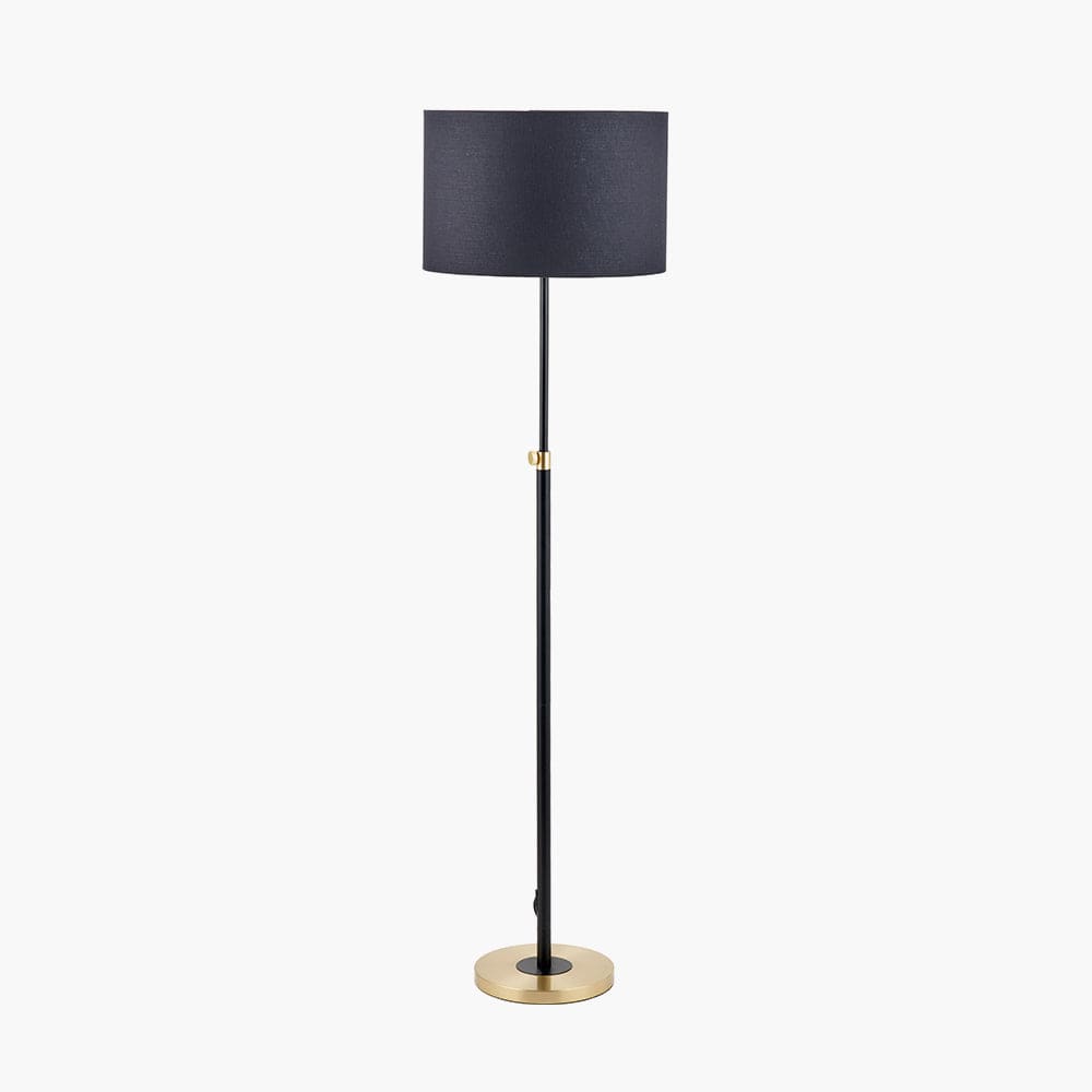 Bryce Black and Gold Metal Rise and Fall Floor Lamp.