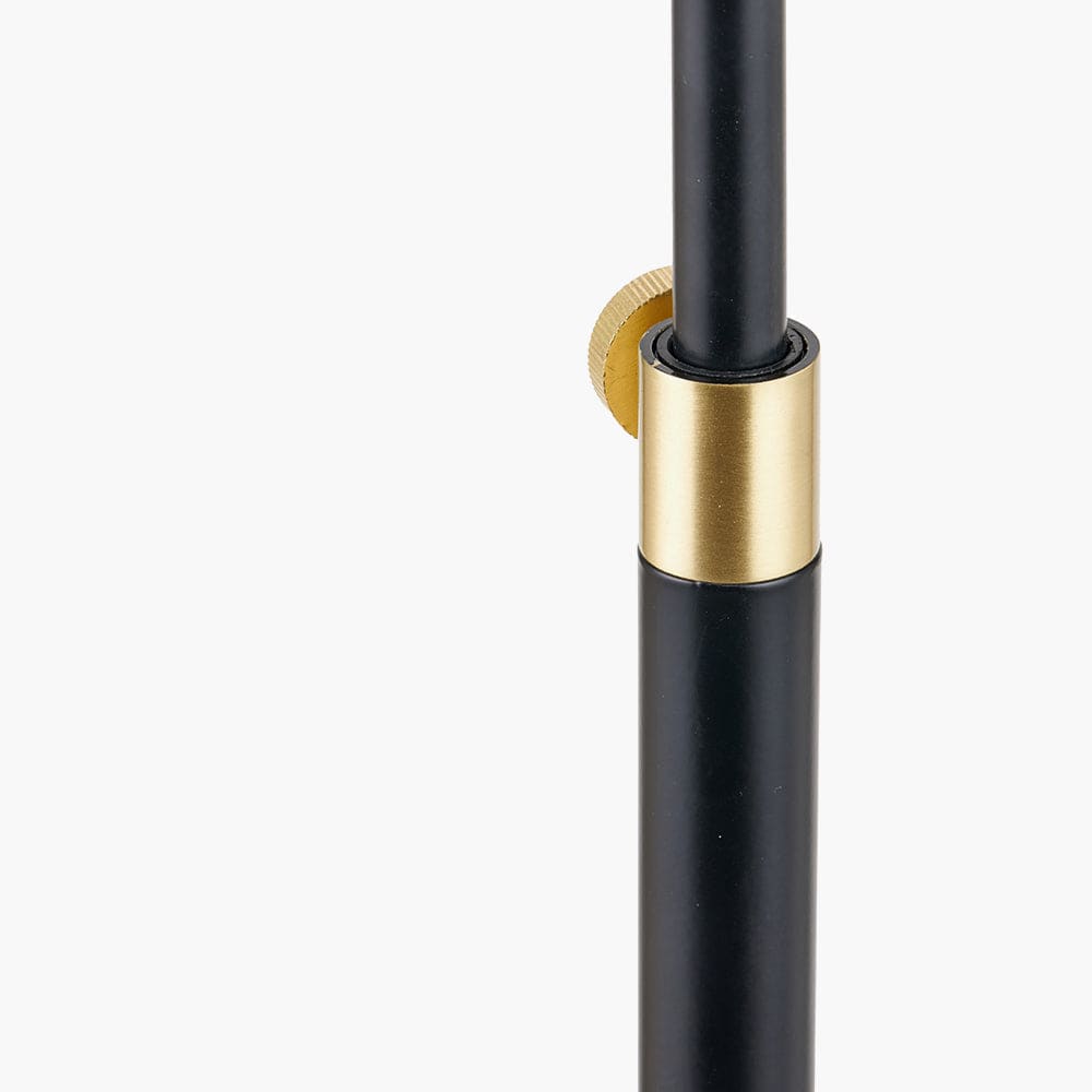 Bryce Black and Gold Metal Rise and Fall Floor Lamp.