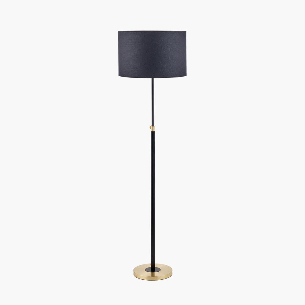 Bryce Black and Gold Metal Rise and Fall Floor Lamp.