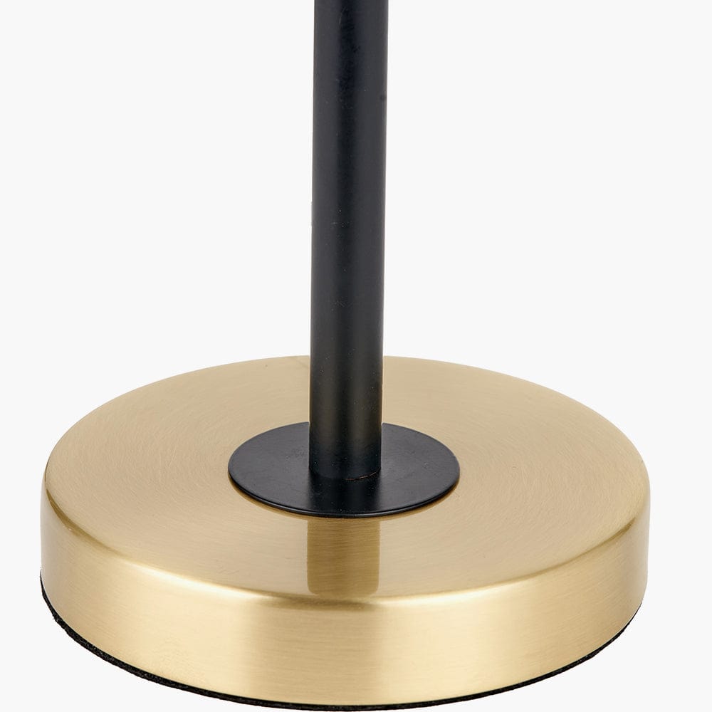 Bryce Black and Gold Metal Rise and Fall Table Lamp.